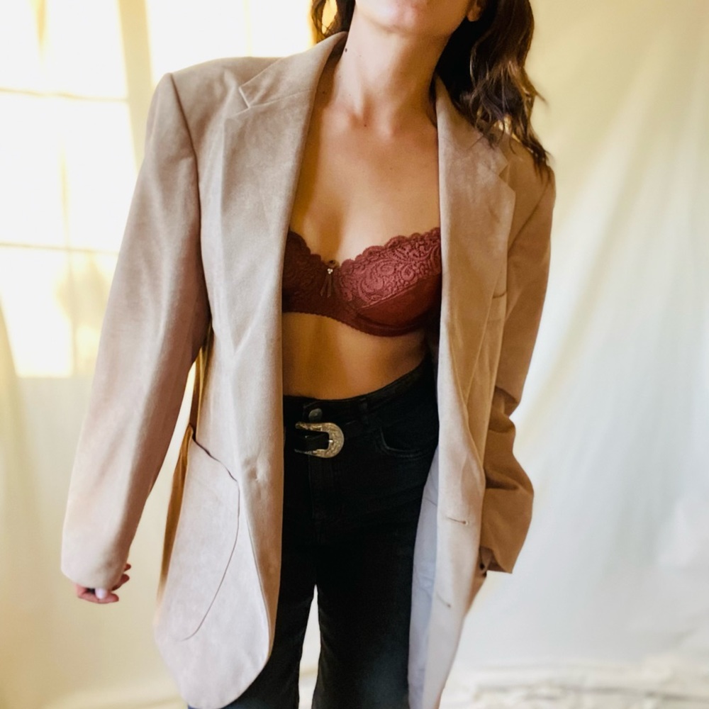 Farah Vintage Tan Suede Blazer